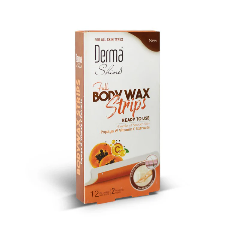Derma Shine Full Body Wax Strips Papaya & Vitamin C Extracts