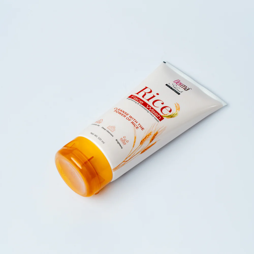 Derma Shine Rice Face wash Brightening & exfoliating 120ml - Image 3